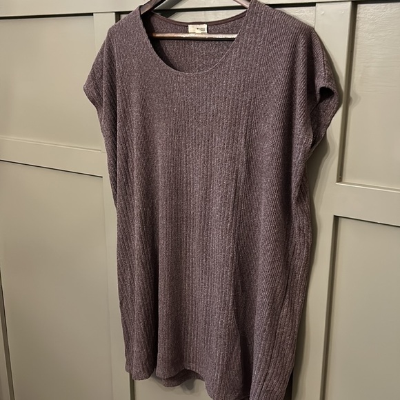Aritzia Wilfred Free Knit Shirt Dress Oversized Relaxed Fit Purple Size Small - Picture 7 of 12